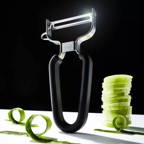 Pelador Universal de Acero Inoxidable con Mango Negro LURCH 00010093