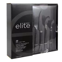 Set de Cubiertos Negro Mate de 20 Piezas GIBSON 79575.2 2