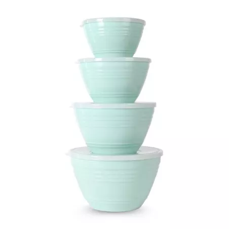 Bowl Redondos de Plasticos con Tapa, Set de 8 Piezas GIBSON 131108.08