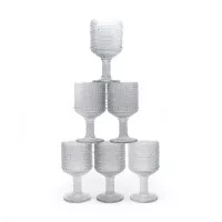 Copa de Vino de Vidrio de 240 Mililitros de Color Humo, Set de 6 Unidades TIPS KFG-007SM/HJ 2