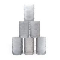 Vaso de Vidrio de 350 Mililitros Color Azul Humo, Set de 6 Unidades TIPS KFG-008SM/HJ 2