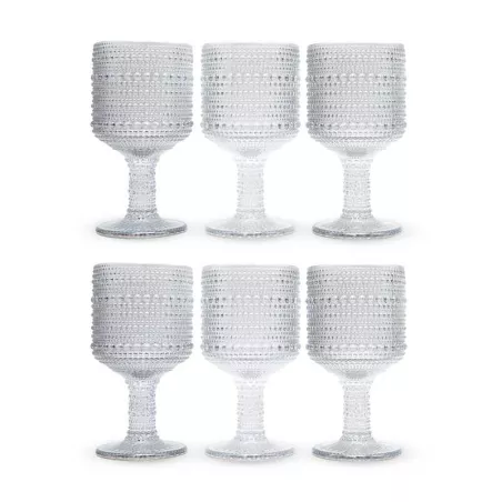 Copa de Vino de Vidrio de 240 Mililitros de Color Humo, Set de 6 Unidades TIPS KFG-007SM/HJ