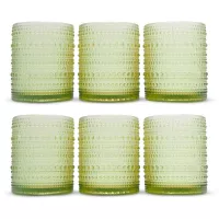 Vaso de Vidrio de 250 Mililitros de Color Verde, Set de 6 Unidades TIPS KFG-009GN/HJ
