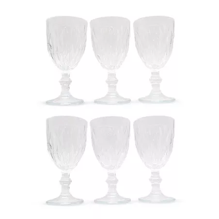 Copa de Vino de Vidrio de 300 Mililitros, Set de 6 Unidades TIPS KFG-002CL/HJ