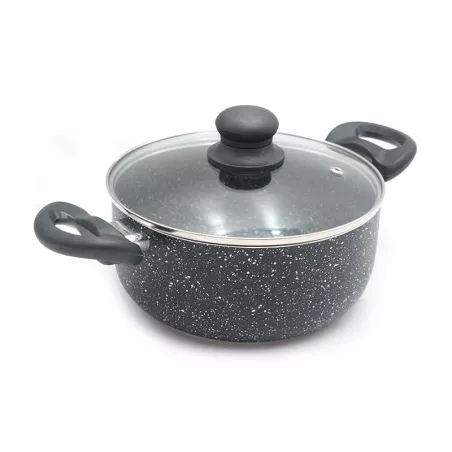 Olla con  Agarradera con Tapa de Vidrio de 20 Centimetros TIPS WZG-015-1