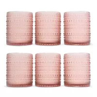 Vaso de Vidrio de 250 Mililitros de Color Morado, Set de 6 Unidades TIPS KFG-009PR/HJ