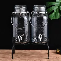 Dispensador de Bebidas Doble de Vidrio con Base de Alambre de 8 Litros TIPS DMH-008 2