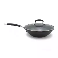 Wok de Acero con Tapa de Vidrio de 28 Centimetros TIPS WZG-020