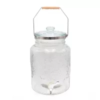 Dispensador de Bebidas de Vidrio con Agarradera de Alambre de 8 Litros TIPS DMH-001