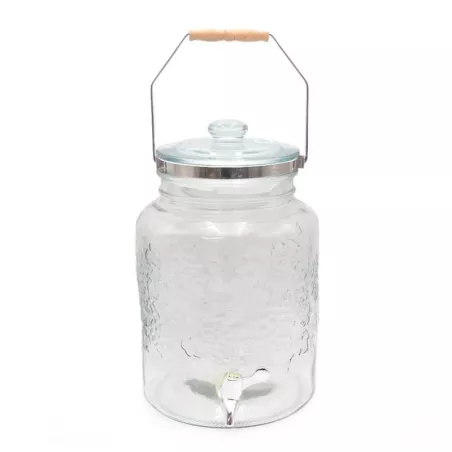 Dispensador de Bebidas de Vidrio con Agarradera de Alambre de 8 Litros TIPS DMH-001