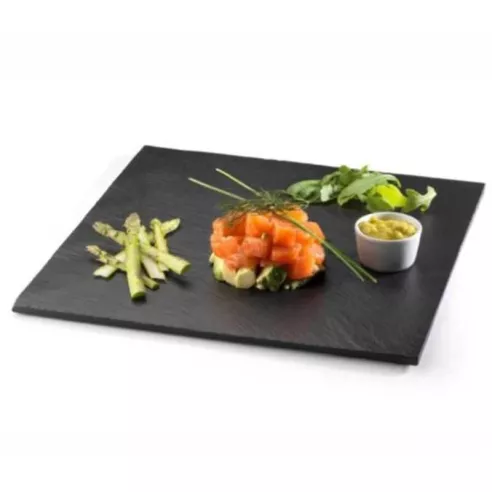 Plato Rectangular de Piedra de 60 x 30 Centimetros de Color Negro TIPS RSD01-18