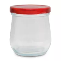 Frasco de Vidrio con Tapa Roja de 380 Mililitros VETRO LXG-026