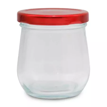 Frasco de Vidrio con Tapa Roja de 380 Mililitros VETRO LXG-026