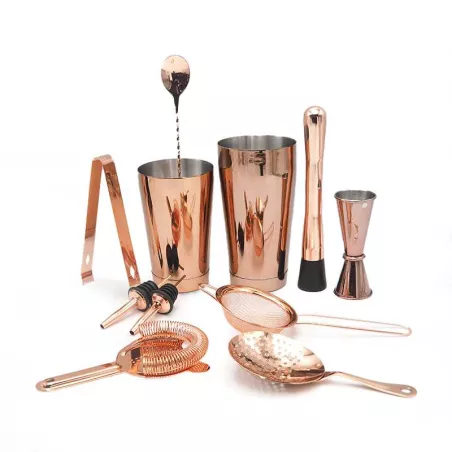Herramientas para Bar de Acero Inoxidable de Color Oro Rosa, Set de 11 Piezas TIPS SLC-051