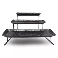 Exhibidor para Buffet de 3 Niveles de Metal Color Negro TIPS JLA-007