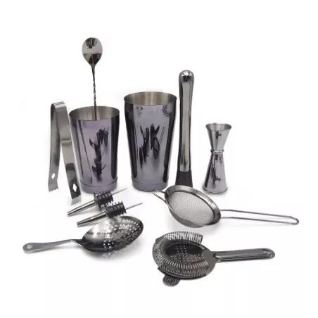 Herramientas para Bar de Acero Inoxidable de Color Negro, Set de 11 Piezas TIPS SLC-053