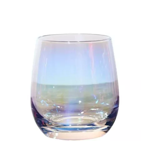 Vaso de Vidrio de 400 Mililitros de Color Tornasol, Set de 6 Unidades VETRO DHD-014TR/HJ