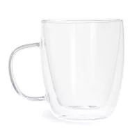 Vaso de Vidrio Transparente con Doble Pared de 450 Mililitros VETRO OLL-026