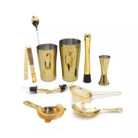 Herramientas para Bar de Acero Inoxidable de Color Dorado, Set de 11 Piezas  TIPS SLC-052