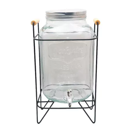 Dispensador de Vidrio con Base de Alambre para Bebidas de 8 Litros TIPS LXG-049-2