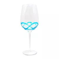 Copa de Vino Decorado con Detalle Azul de 850 Mililitros, Set de 4 Unidades VETRO DHD-002/HJ