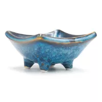 Plato de Ceramica con Pies de Color Azul de 3 Pulgadas TIPS QJC-034BL 2