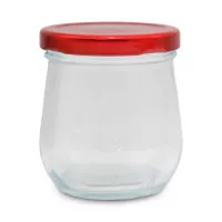 Frasco de Vidrio con Tapa Roja de 250 Mililitros VETRO LXG-024