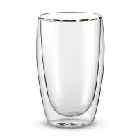 Vaso de Vidrio Transparente con Doble Pared de 400 Mililitros VETRO OLL-020
