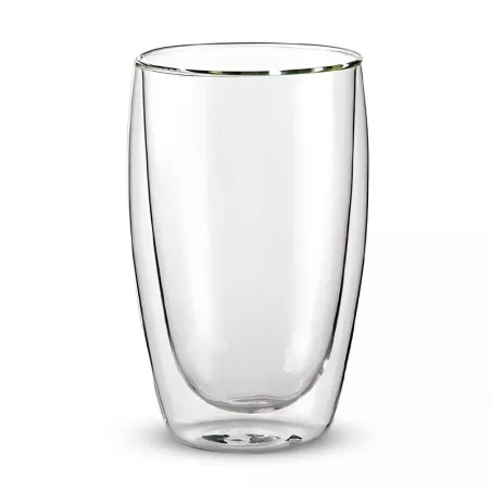 Vaso de Vidrio Transparente con Doble Pared de 400 Mililitros VETRO OLL-020