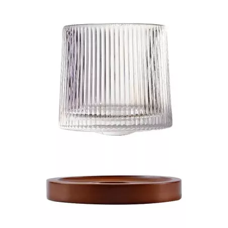 Vaso Whiskero Labrado con Base de Madera de 270 Mililitros VETRO DHD-034