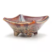 Plato de Ceramica con Pie de Color Cafe de 3 Pulgadas TIPS QJC-034YB