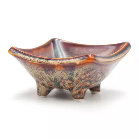 Plato de Ceramica con Pie de Color Cafe de 3 Pulgadas TIPS QJC-034YB