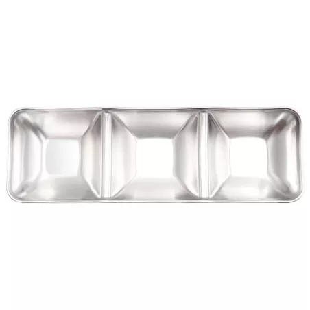 Plato Salsero Triple Cuadrado de Acero Inoxidable TIPS SSC-044