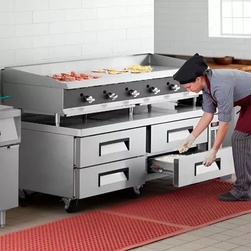 Base Refrigerada 4 Gavetas de Acero Inoxidable 184 Centimetros U-STAR CB72-HC