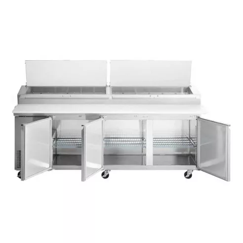 Mesa Refrigerada para Preparacion de Pizza de Acero Inoxidable 3 Puertas 93 Pulgadas U-STAR PICL3-E-HC