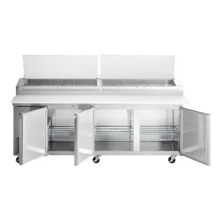 Mesa Refrigerada para Preparacion de Pizza de Acero Inoxidable 3 Puertas 93 Pulgadas U-STAR PICL3-E-HC