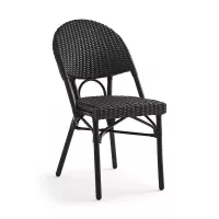Silla sin Brazo de Rattan de Color Negro  URBAN COMFORT 9900003