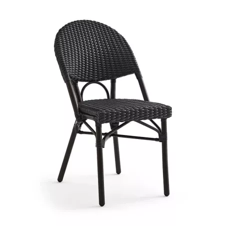 Silla sin Brazo de Rattan de Color Negro  URBAN COMFORT 9900003