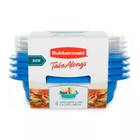 Contenedor Takealongs de Colores de 2.9 Tazas, Set de 4 Unidades RUBBERMAID 2184981
