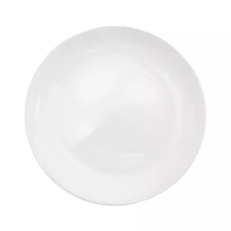 Plato Redondo Hondo de Ceramica de 6 Pulgadas de Color Blanco TIPS QJC-001