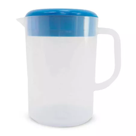 Pichel para Agua de Polipropileno Transparente con Tapa Azul de 1800 Mililitros MASTER CHEF 1018