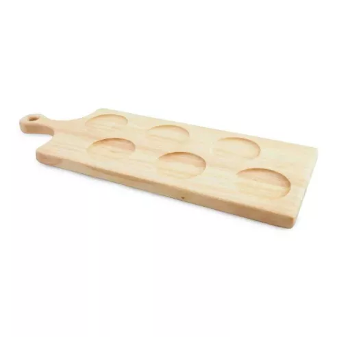 Tabla de Tragos de Madera de 6 Cavidades de 47 x 17 Centimetros TIPS STC-027