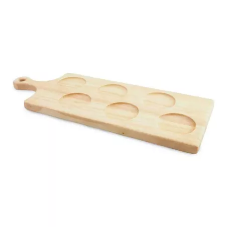 Tabla de Tragos de Madera de 6 Cavidades de 47 x 17 Centimetros TIPS STC-027