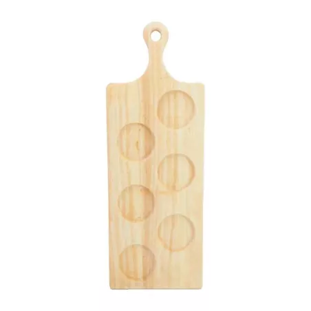 Tabla de Tragos de Madera de 6 Cavidades de 47 x 17 Centimetros TIPS STC-027