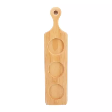 Tabla de Madera para Tragos de 3 Cavidades de 41 x 10 Centimetros TIPS STC-025