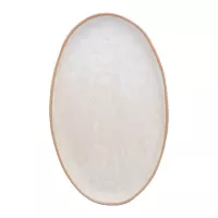 Plato de Ceramica Ovalado de 34.5 x 21 Centimetros de Color Blanco RUSTIC 20727-W