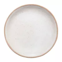 Plato de Ceramica Redondo de 26 Centimetros de Color Blanco RUSTIC 20724-W