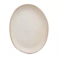 Plato de Ceramica Ovalado Coupe de 21.5 x 17 Centimetros de Color Blanco RUSTIC 20737-W