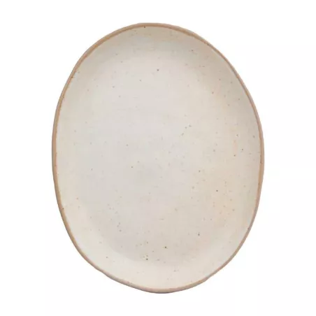 Plato de Ceramica Ovalado Coupe de 21.5 x 17 Centimetros de Color Blanco RUSTIC 20737-W