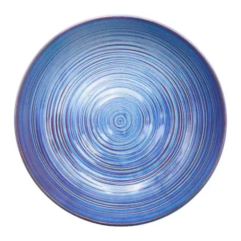 Bowl de Ceramica Redondo de 14.5 x 5.5 Centimetros de Color Azul RUSTIC 22426-B